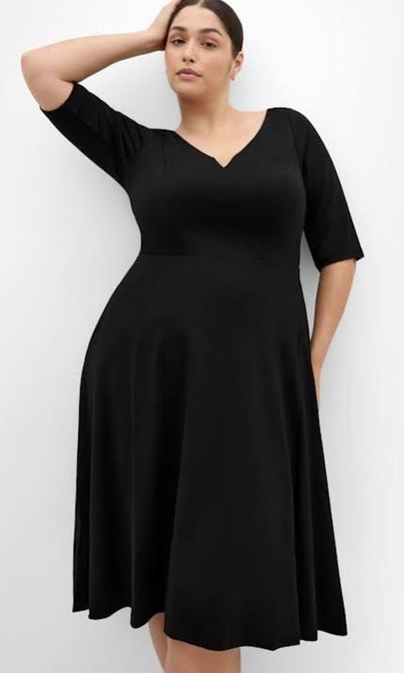 20W L NWT City Chic Cute Girl Dress black A-line LBD Capsule Minimalist Stretch